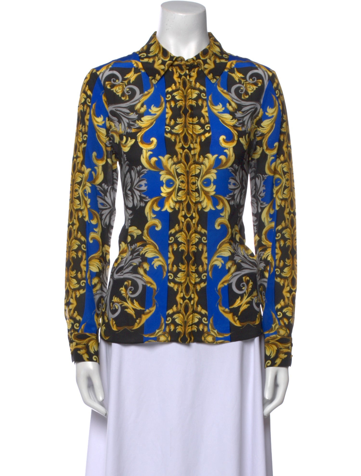 Alice + Olivia Silk Printed Button-Up Top w/ Tags