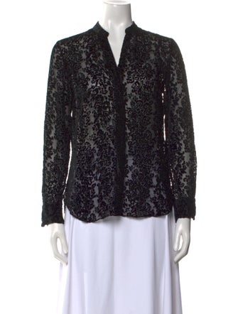 Alice + Olivia Lace Pattern V-Neck Blouse