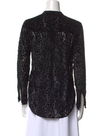 Alice + Olivia Lace Pattern V-Neck Blouse