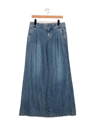 Alice + Olivia High-Rise Wide Leg Jeans