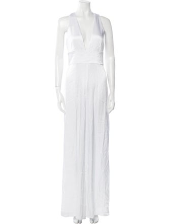 Alice + Olivia Plunge Neckline Jumpsuit