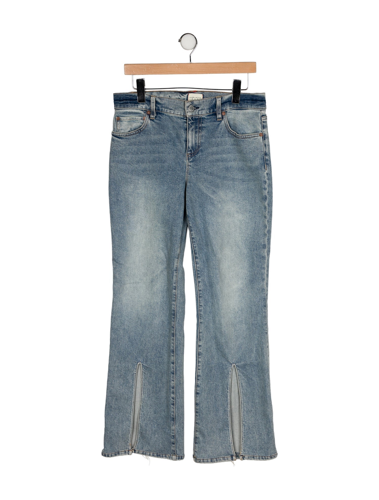 Alice + Olivia Mid-Rise Wide Leg Jeans