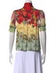 Alice + Olivia Floral Print Tie Neck Blouse
