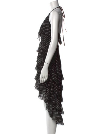 Alice + Olivia Polka Dot Print Midi Length Dress