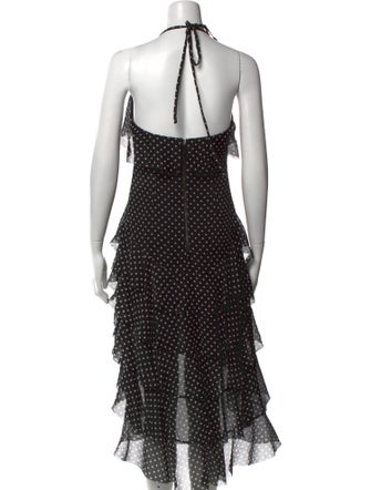 Alice + Olivia Polka Dot Print Midi Length Dress