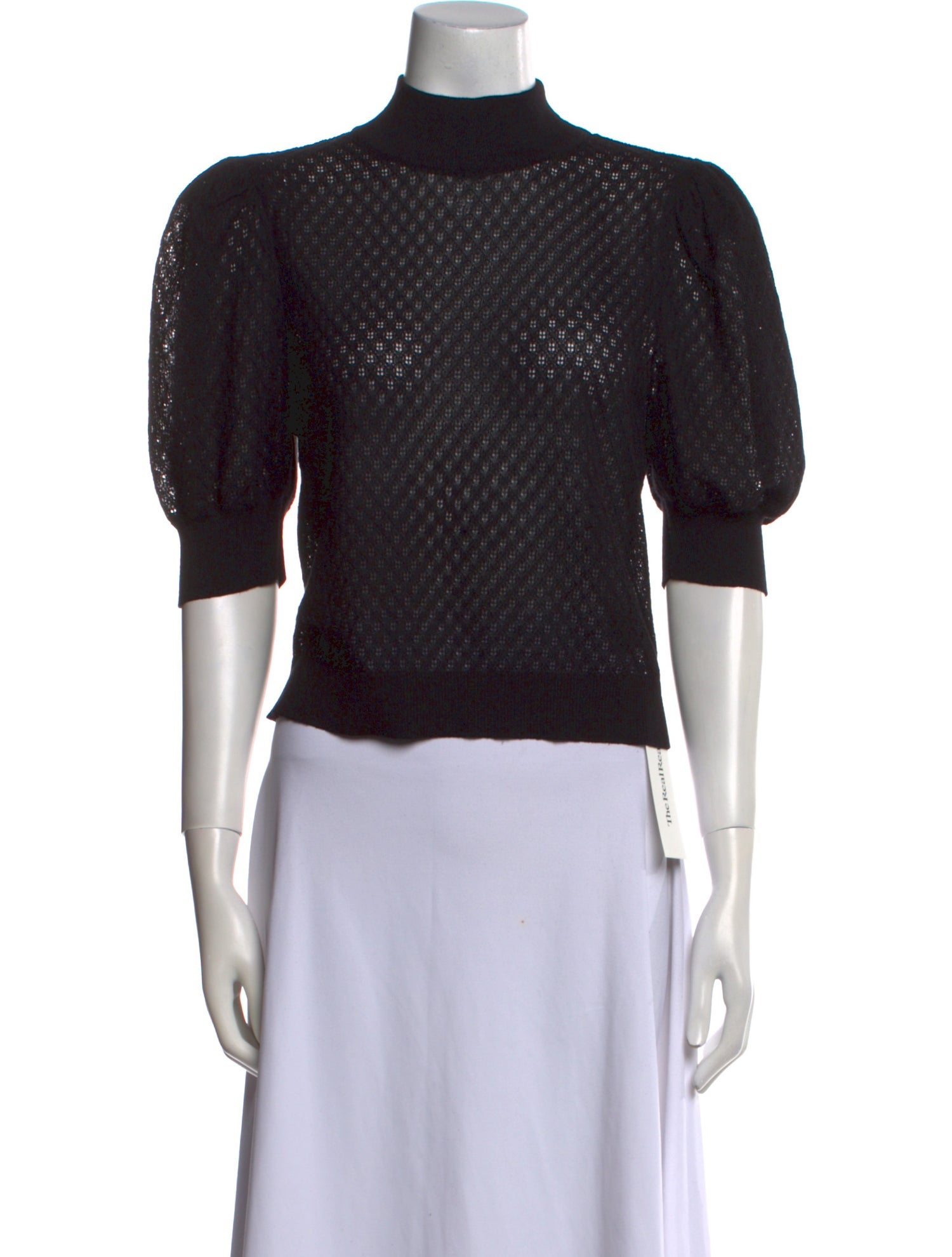 Alice + Olivia Mock Neck Short Sleeve Crop Top