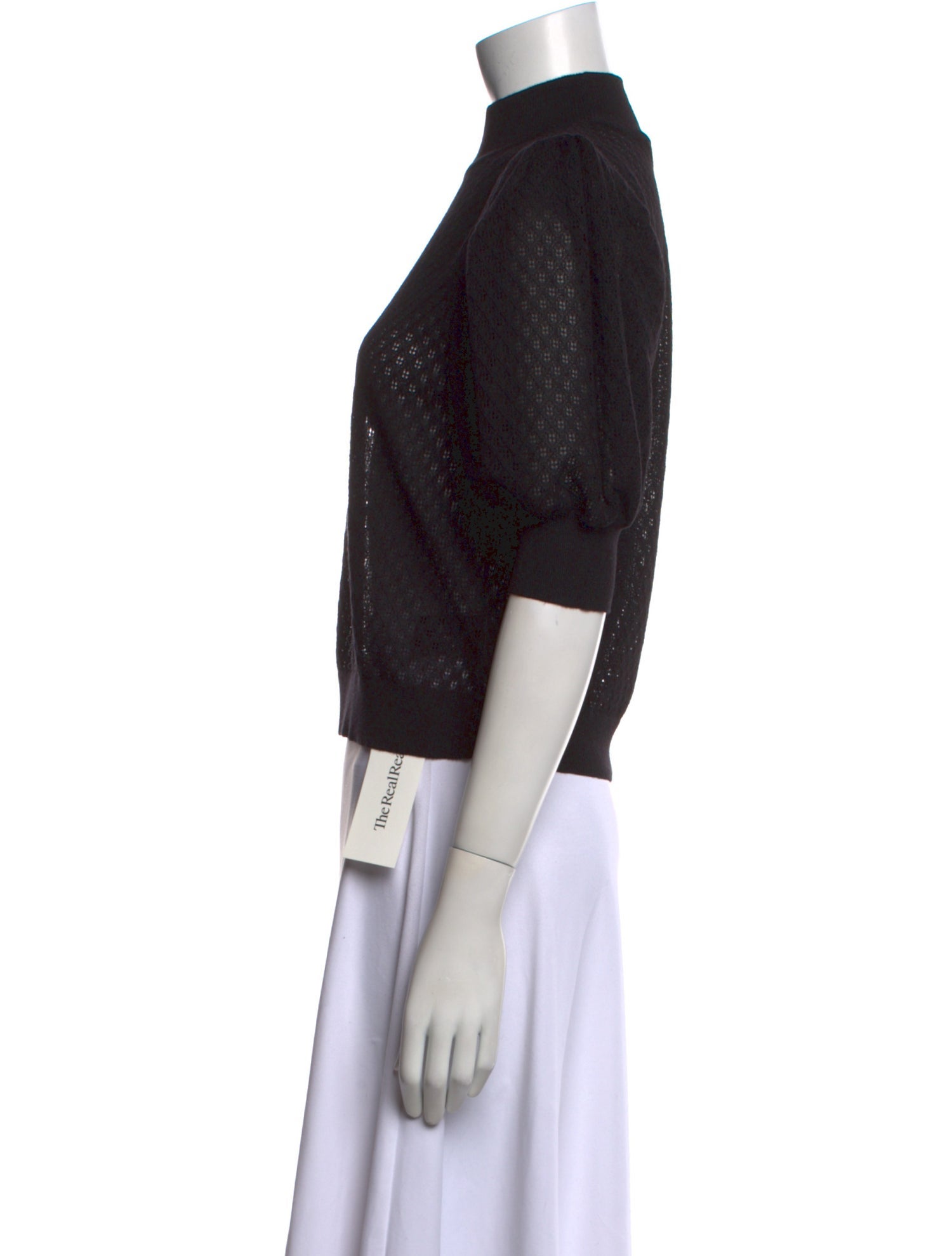 Alice + Olivia Mock Neck Short Sleeve Crop Top