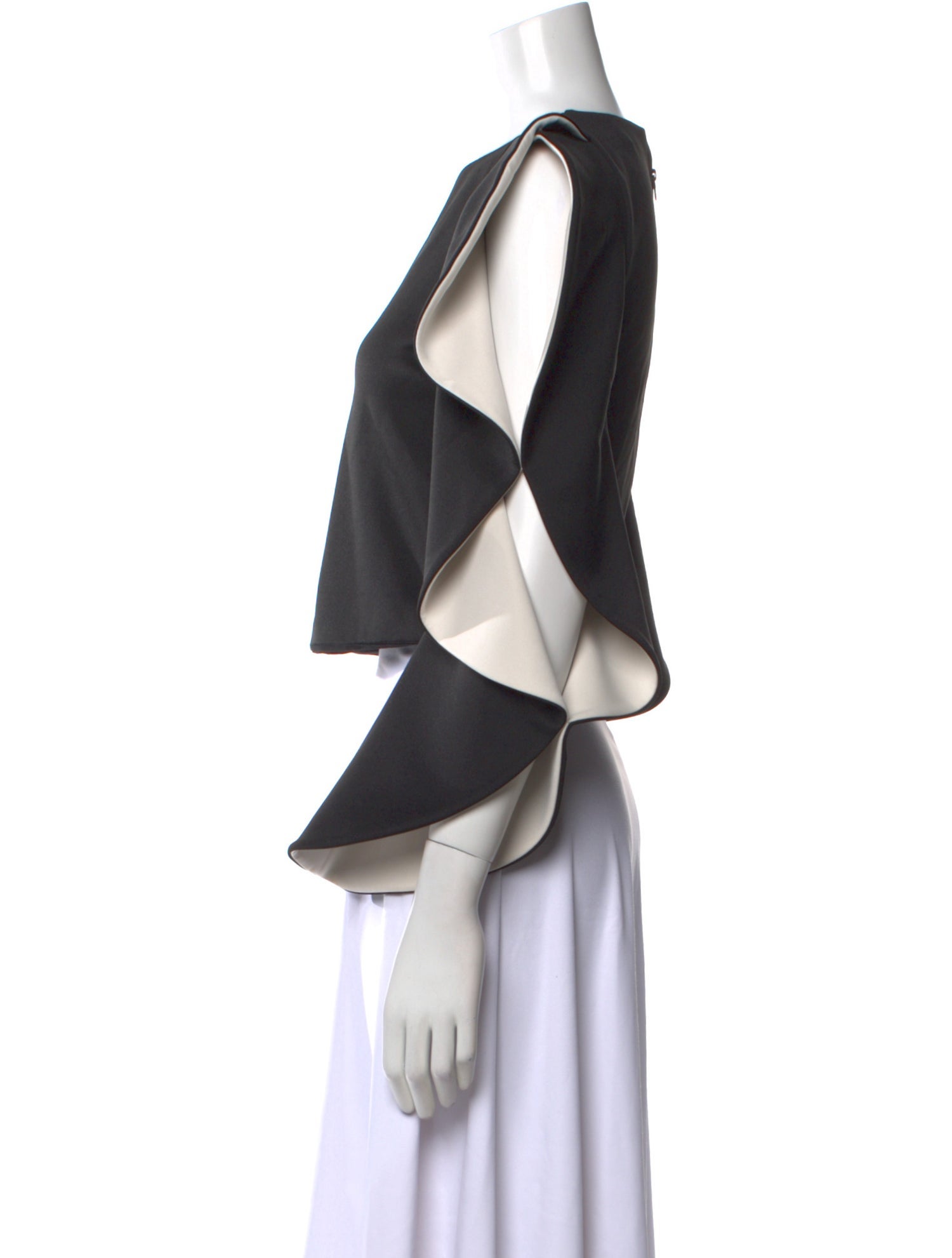 Alice + Olivia Bateau Neckline Three-Quarter Sleeve Crop Top