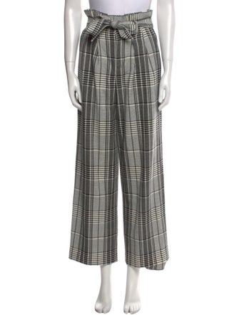 Alice + Olivia Plaid Print Wide Leg Pants