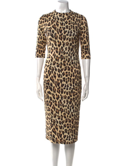 Alice + Olivia Animal Print Midi Length Dress