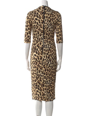 Alice + Olivia Animal Print Midi Length Dress