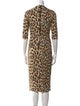 Alice + Olivia Animal Print Midi Length Dress