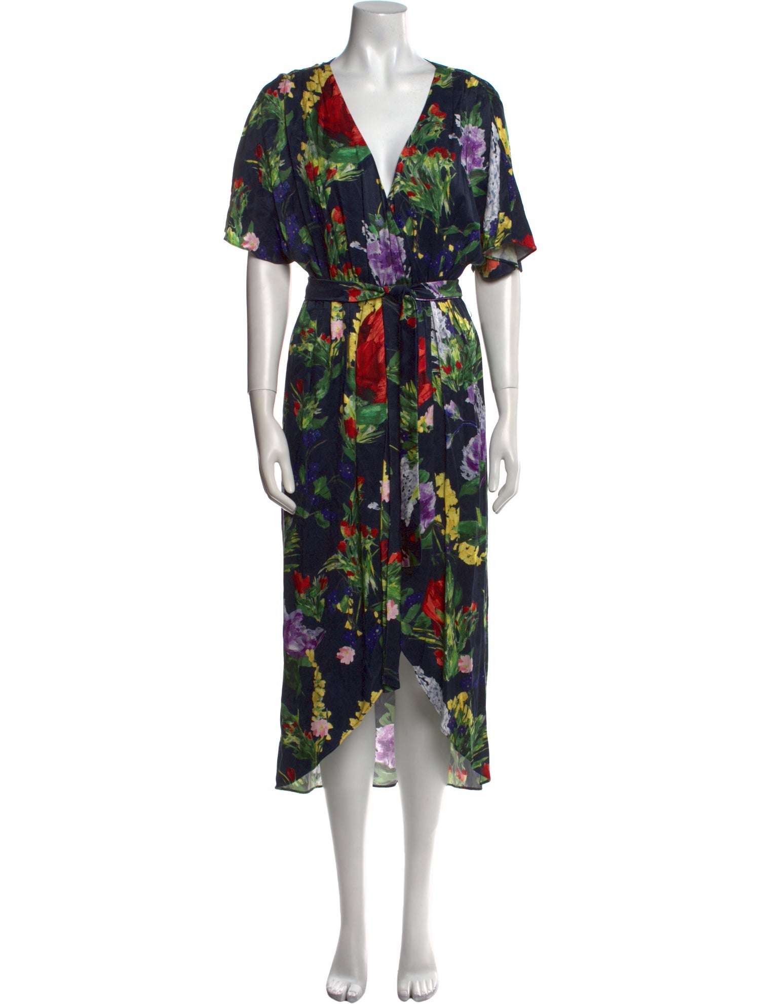 Alice + Olivia Floral Print Midi Length Dress