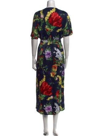 Alice + Olivia Floral Print Midi Length Dress