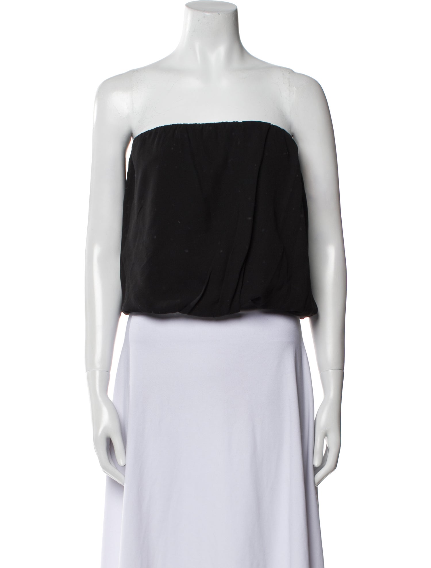 Alice + Olivia Silk Strapless Crop Top