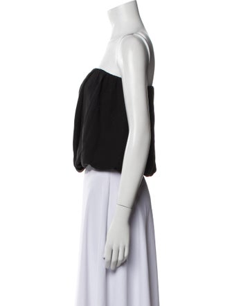 Alice + Olivia Silk Strapless Crop Top