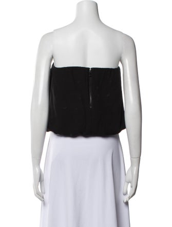 Alice + Olivia Silk Strapless Crop Top