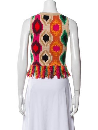 Alice + Olivia Printed Crew Neck Sweater