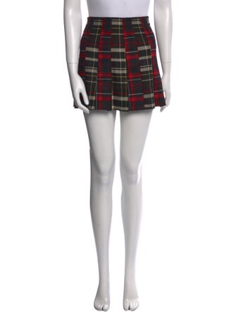 Alice + Olivia Plaid Print Mini Skirt