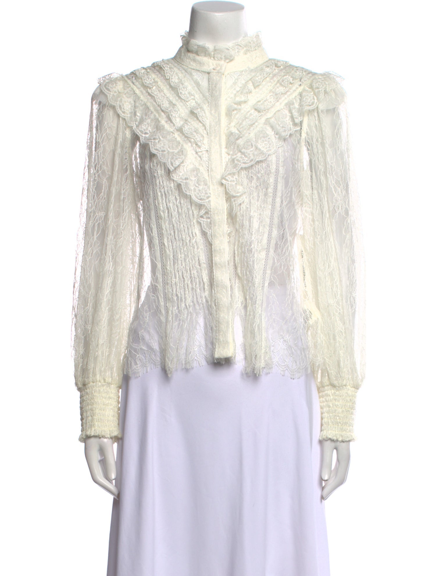 Alice + Olivia Mock Neck Long Sleeve Blouse