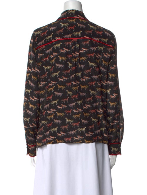 Alice + Olivia Silk Printed Button-Up Top