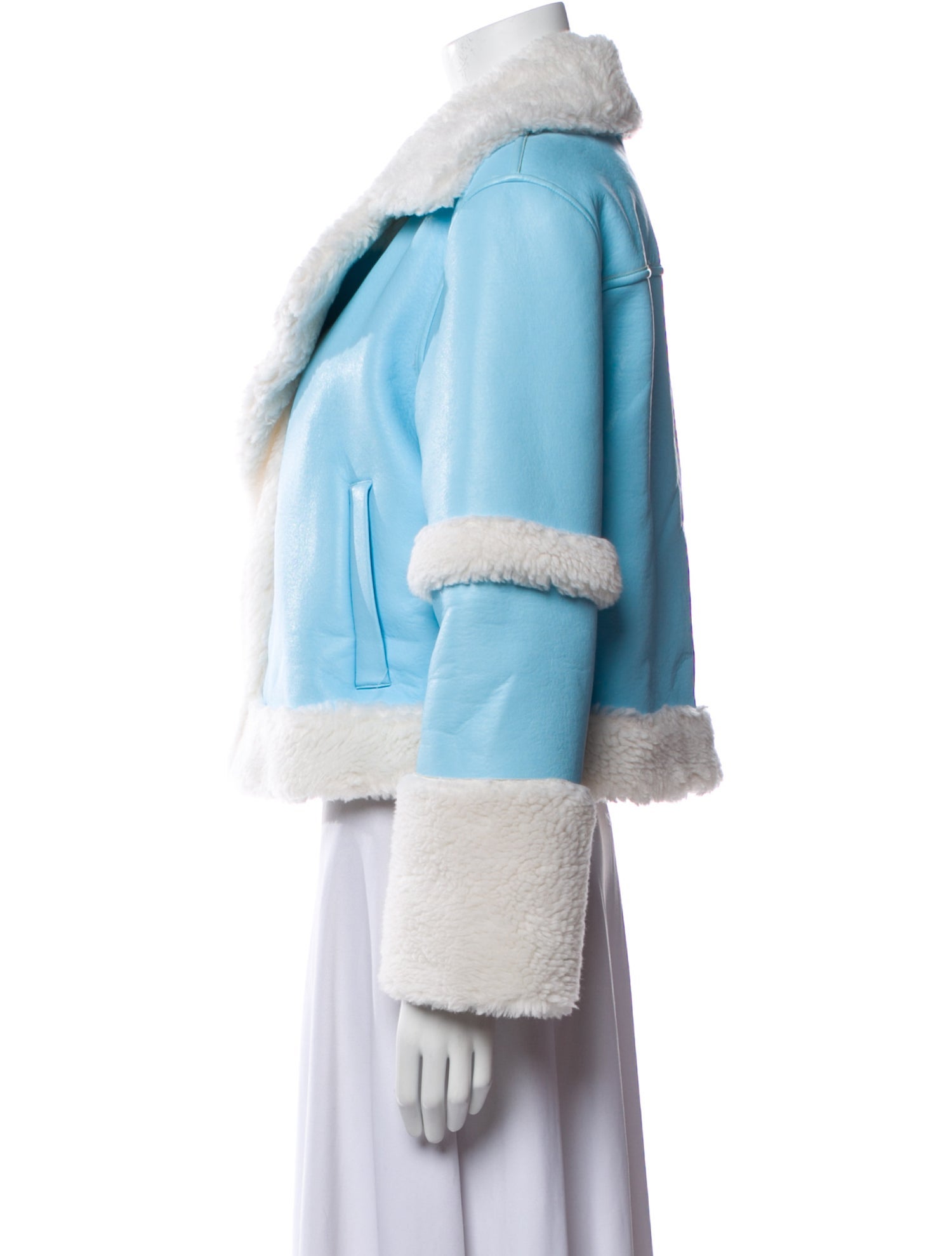 Alice + Olivia Colorblock Pattern Faux Fur Jacket