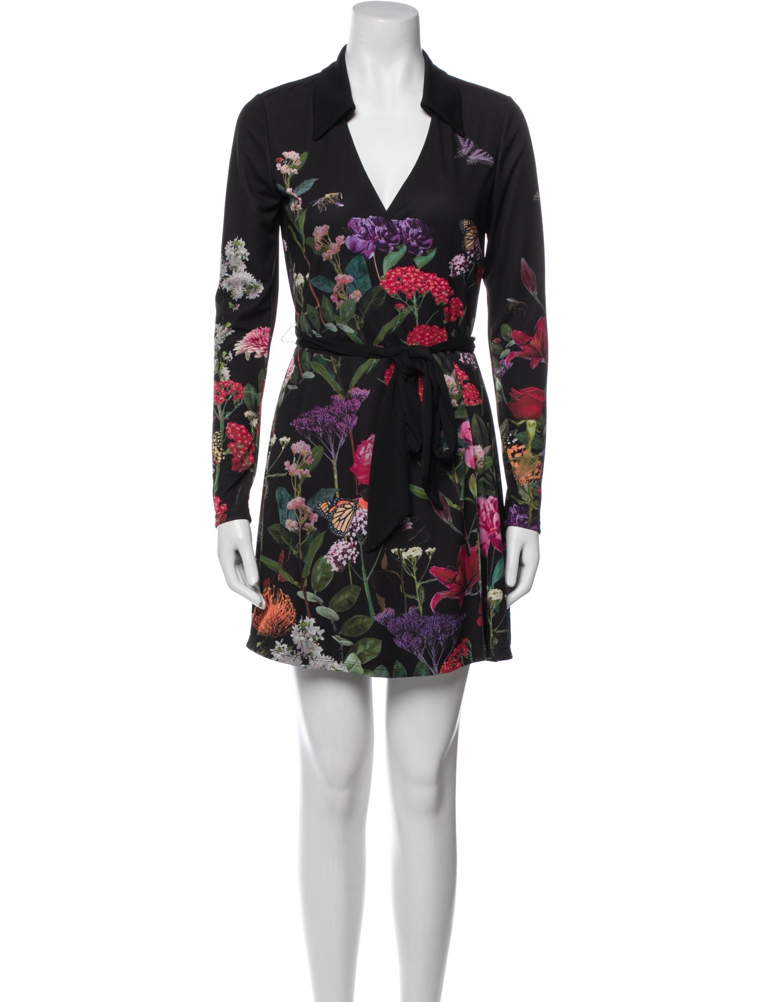 Alice + Olivia Floral Print Ruffle Embellishment Robe