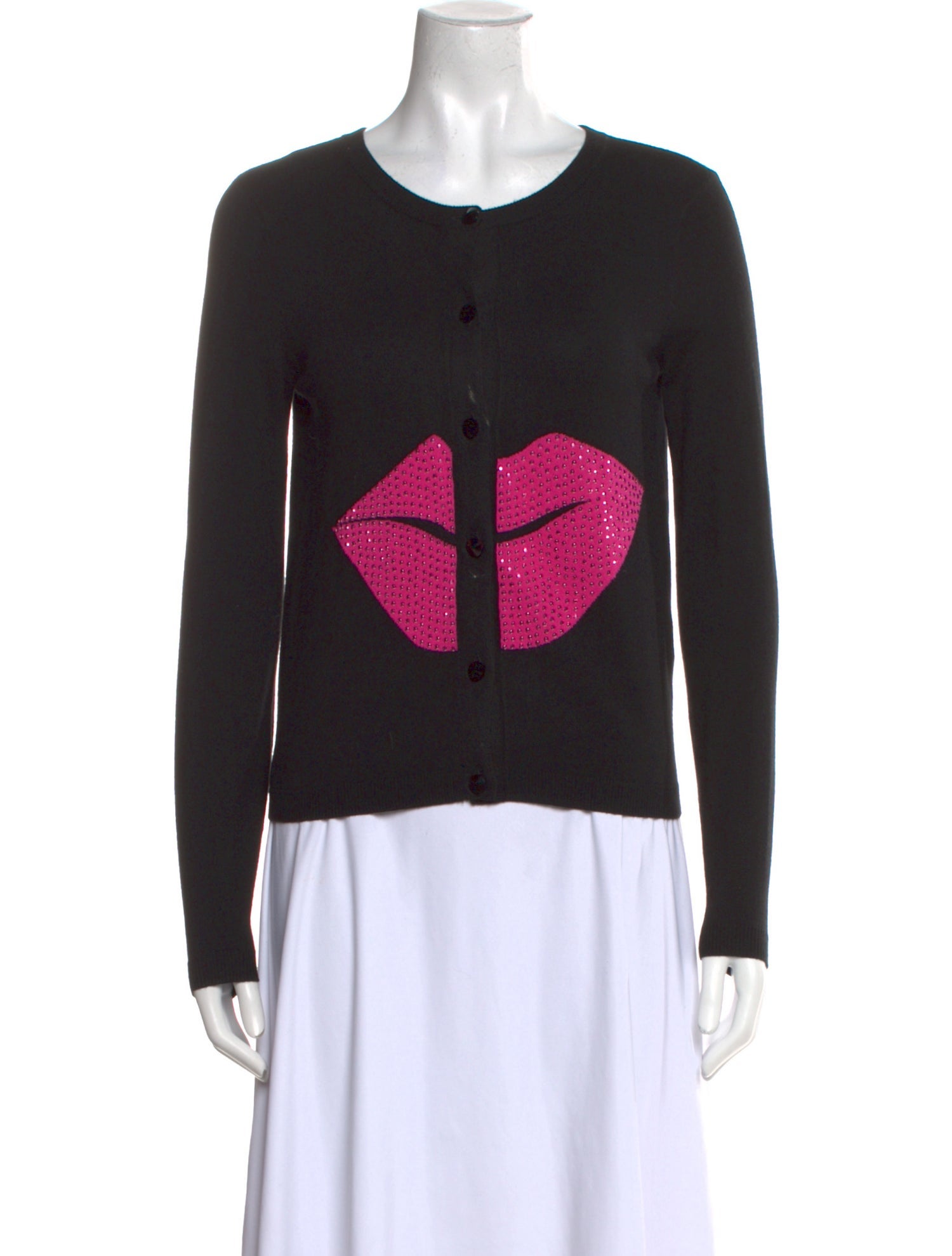 Alice + Olivia Graphic Print Scoop Neck Sweater