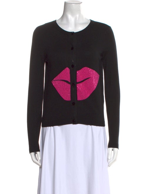 Alice + Olivia Graphic Print Scoop Neck Sweater