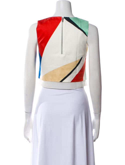 Alice + Olivia Printed Crew Neck Crop Top