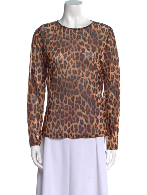 Alice + Olivia Animal Print Crew Neck Top