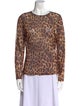 Alice + Olivia Animal Print Crew Neck Top