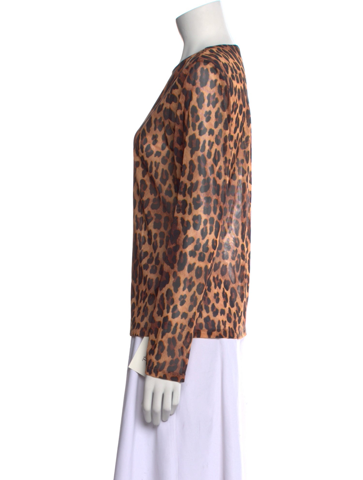 Alice + Olivia Animal Print Crew Neck Top