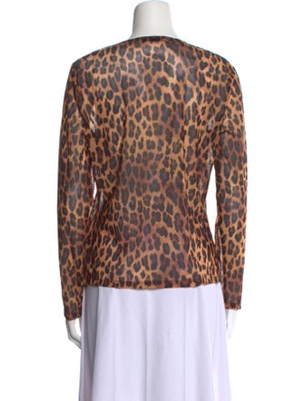 Alice + Olivia Animal Print Crew Neck Top