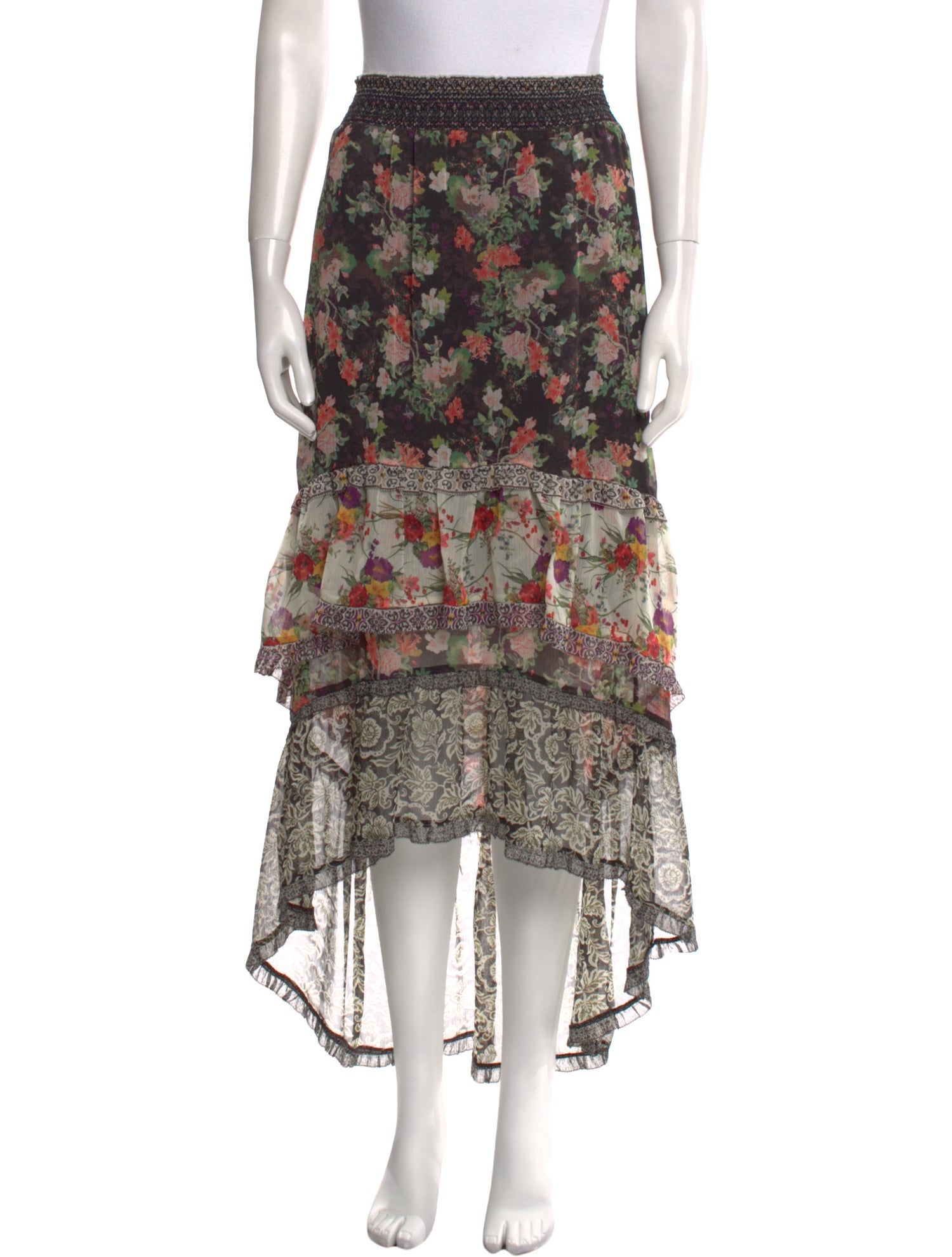 Alice + Olivia Floral Print Knee-Length Skirt