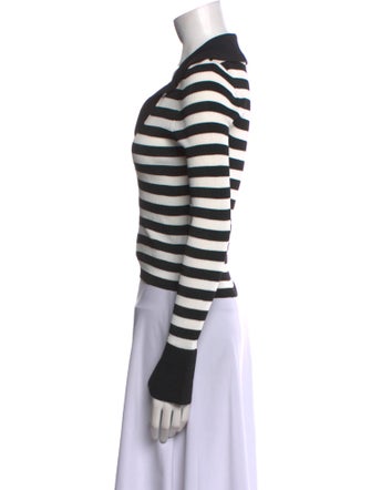 Alice + Olivia Striped Long Sleeve Polo