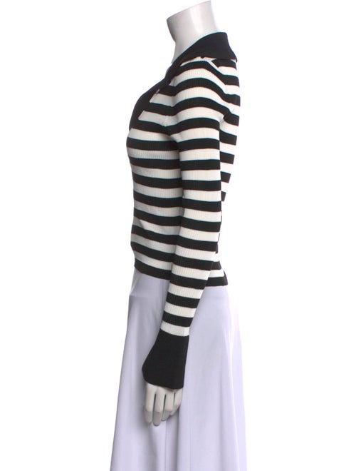 Alice + Olivia Striped Long Sleeve Polo