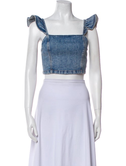 Alice + Olivia Square Neckline Sleeveless Crop Top