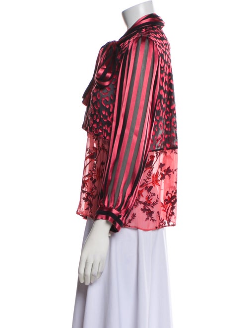 Alice + Olivia Printed Long Sleeve Blouse