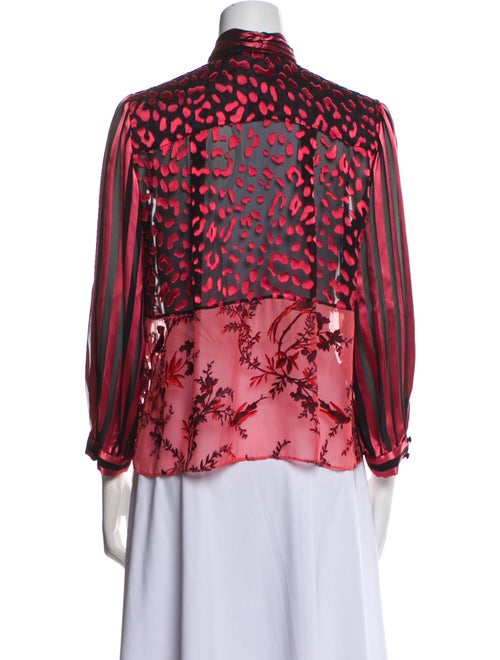 Alice + Olivia Printed Long Sleeve Blouse