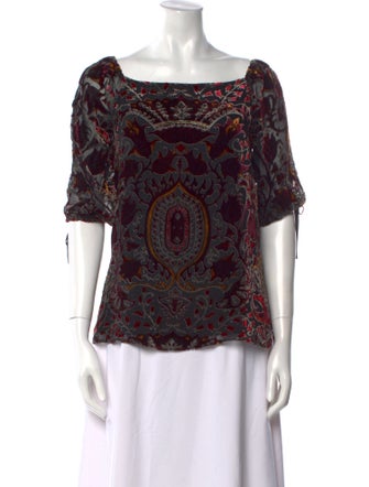 Alice + Olivia Silk Paisley Print Blouse