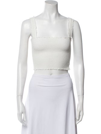 Alice + Olivia Square Neckline Sleeveless Crop Top