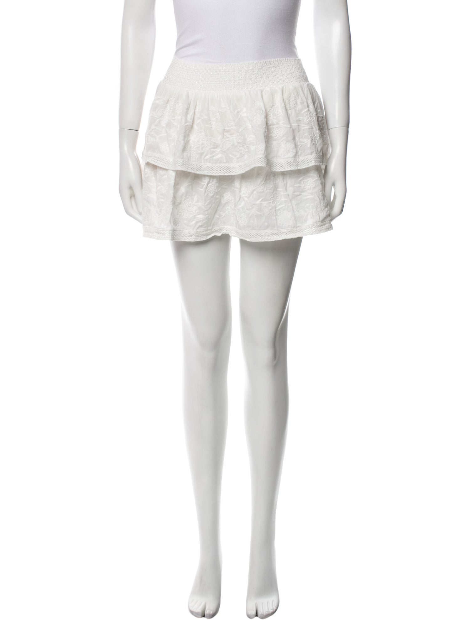 Alice + Olivia Embroidered Accent Mini Skirt