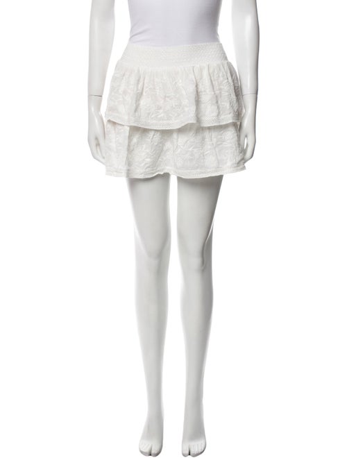 Alice + Olivia Embroidered Accent Mini Skirt