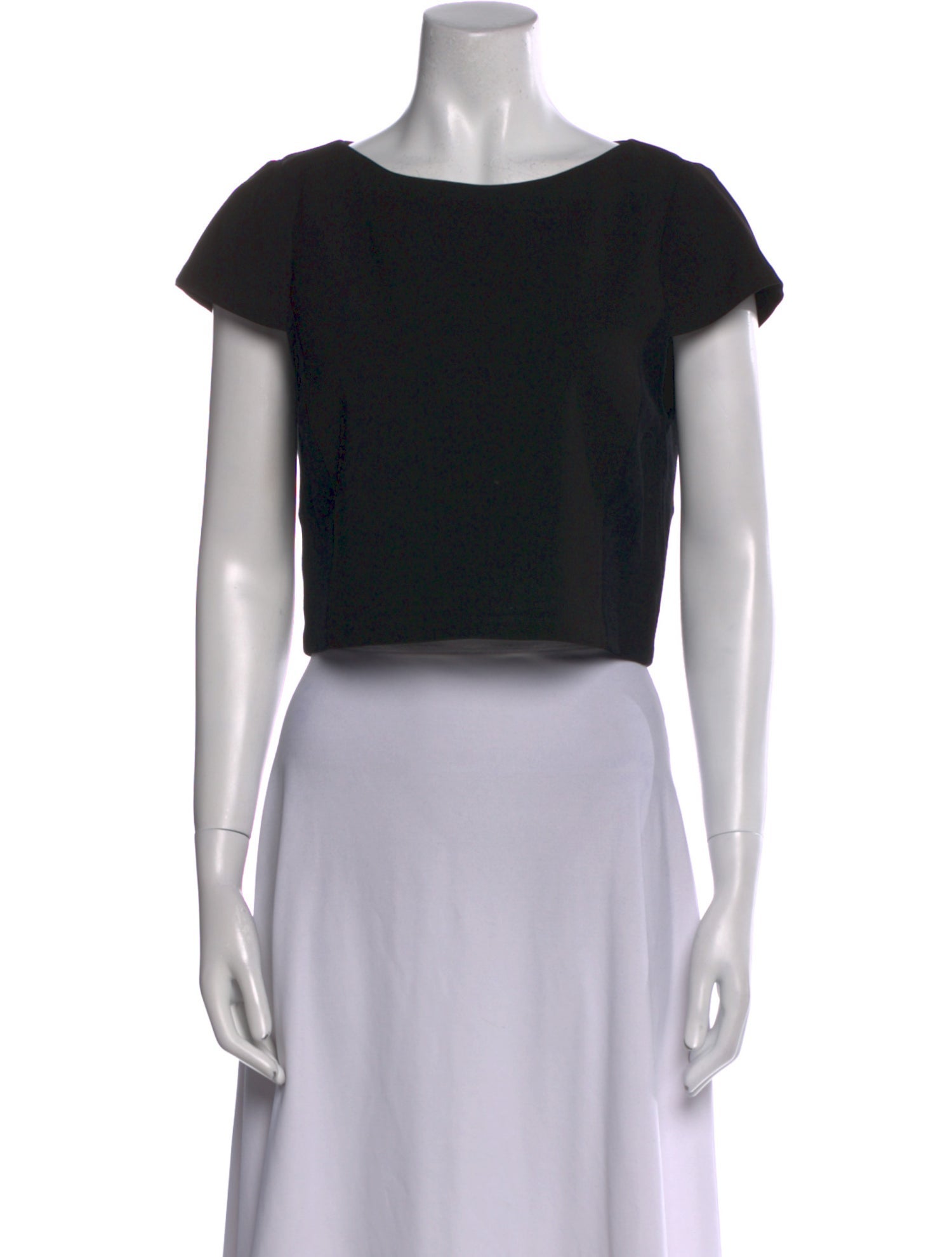 Alice + Olivia Bateau Neckline Short Sleeve Crop Top