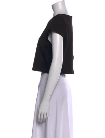 Alice + Olivia Bateau Neckline Short Sleeve Crop Top