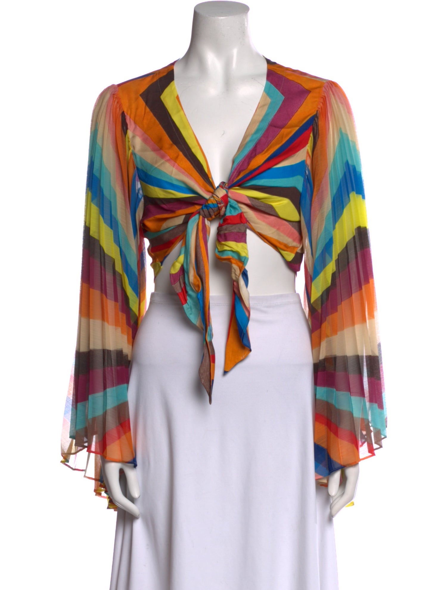 Alice + Olivia Printed V-Neck Crop Top w/ Tags