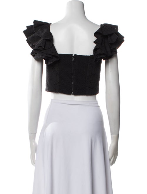 Alice + Olivia Square Neckline Short Sleeve Crop Top