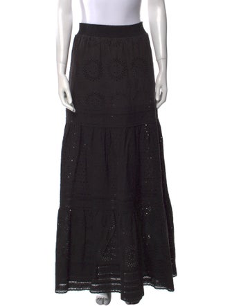 Alice + Olivia Eyelet Trim Long Skirt