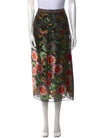 Alice + Olivia Floral Print Midi Length Skirt